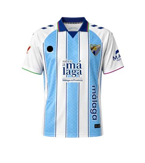 Camiseta Málaga CF – Celeste y blanca