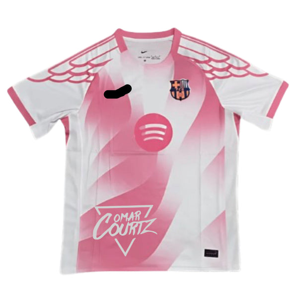 Camiseta FC Barcelona x Omar Courtz – Rosa y blanca