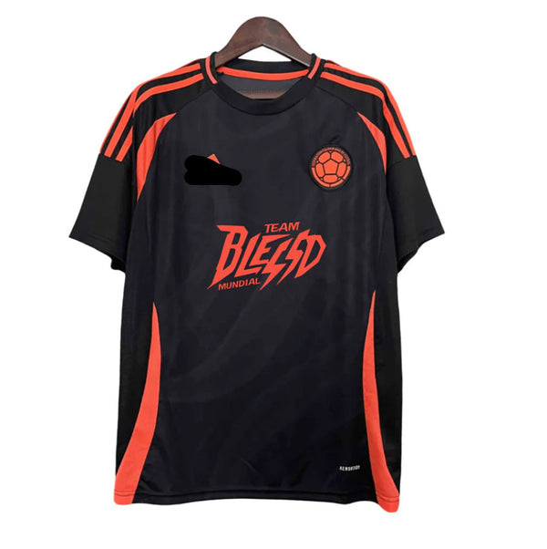 Camiseta Colombia x Blessd x Anuel – Negra y naranja